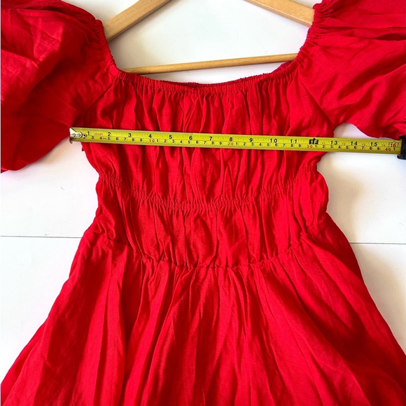 Princess Polly Red Off-Shoulder Dress mini dress puff sleeve - Picture 8 of 10